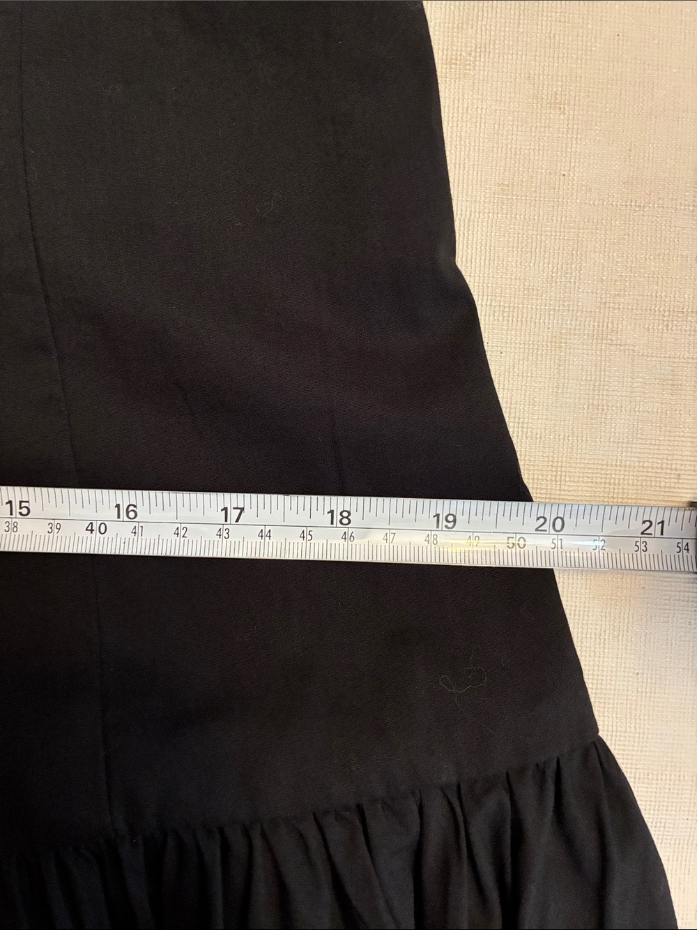 Express Black Square Neck Drop Waist Fit-and-Flare Midi Dress - Picture 13 of 15